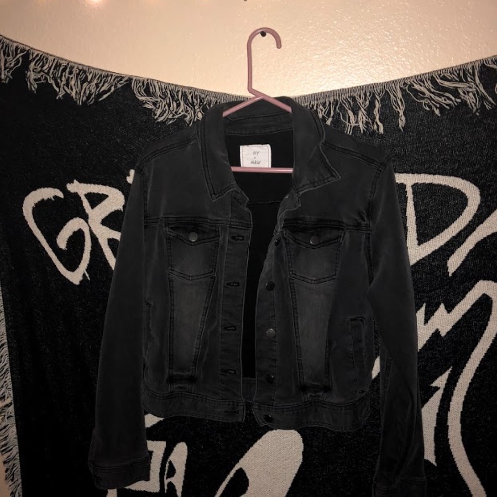 IVY & MAIN Womens Black Denim Jacket